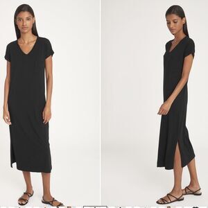 Cuyana 100% Silk Midri Black Minimalist Capsule Wardrobe Pullover Dress